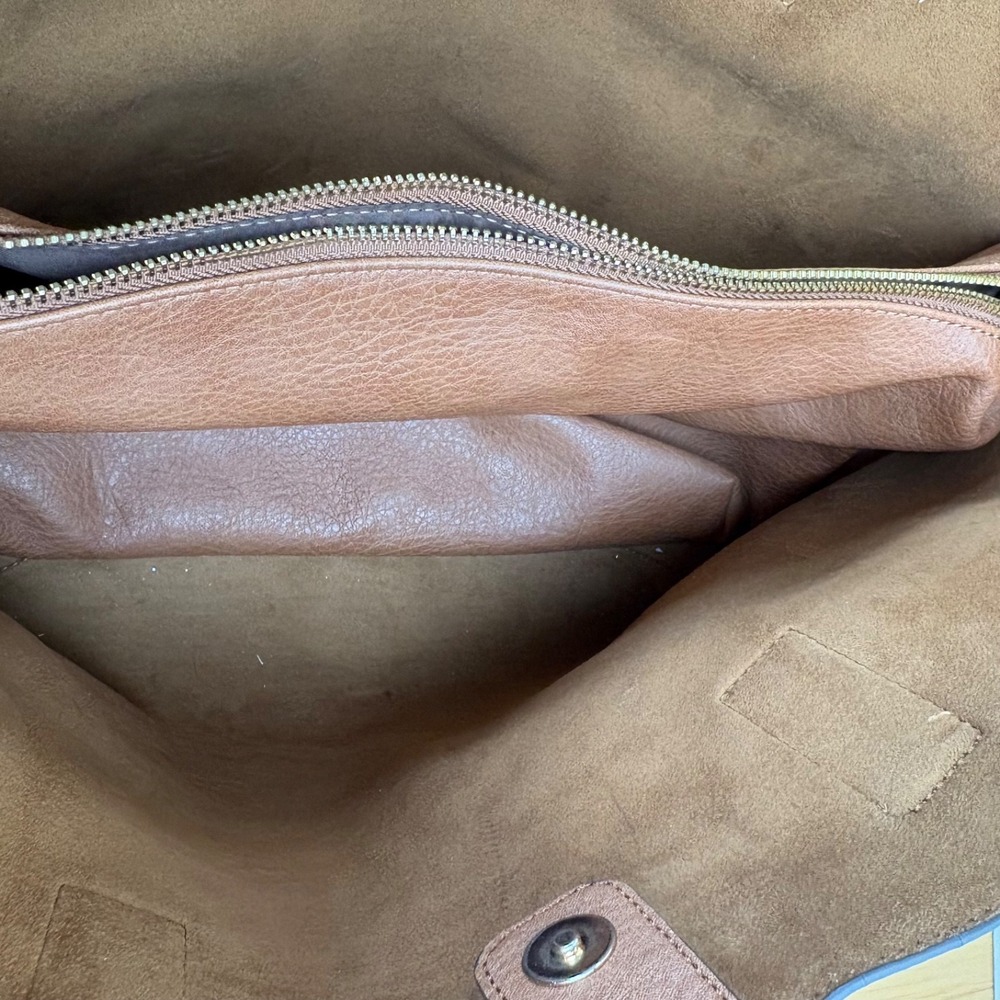 ALDO Rhardoniaa Large Pebbled Tote Plus Travel Pouch‎ Cognac Laptop Bag Lined - Picture 9 of 11